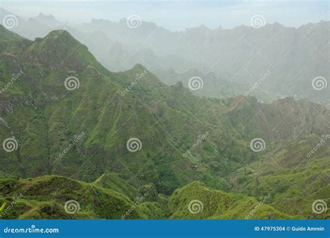 Panoramic View Of Island Of Santo Antao Cape Verde Stock Photo Image