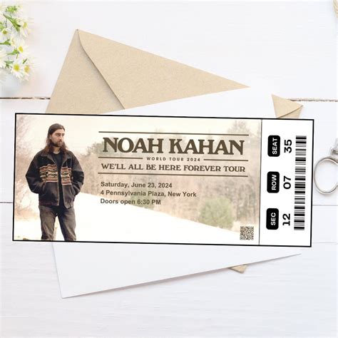 Editable Noah Kahan World Tour 2024 Concert Digital Tickets We Ll Are