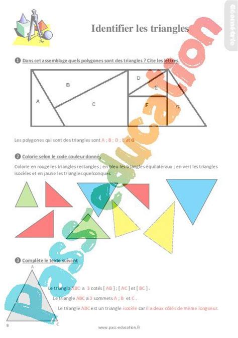 Identifier Les Triangles Ce2 Exercices Avec Les Corrigés Pdf à