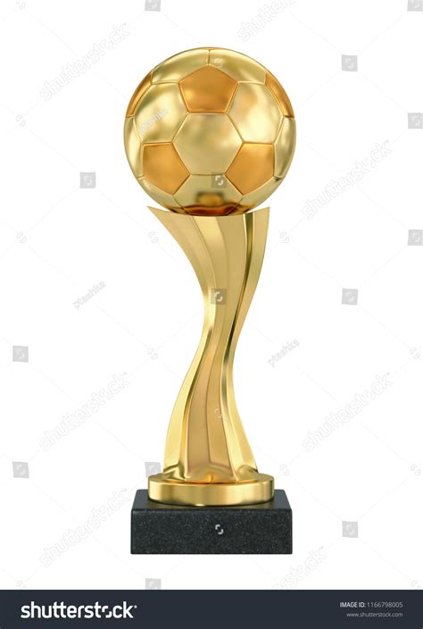 Golden Trophy Soccer Ball Isolated On Stock Illustration 1166798005 ...