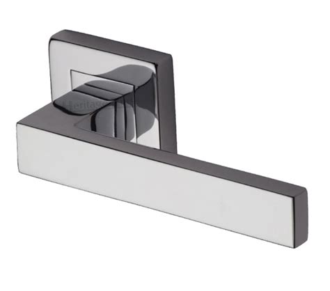 Heritage Brass Delta Sq Door Handles On Square Rose Polished Chrome Sq5420 Pc Sold In Pairs