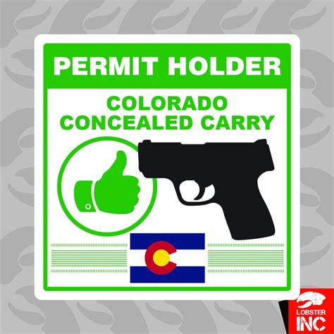 Colorado Concealed Carry Permit Holder Sticker Self Adhesive Etsy