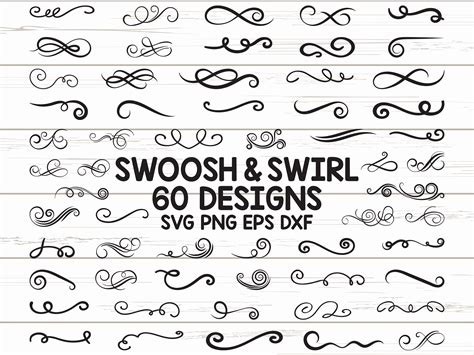 Swirl Svg Flourish Svg Swoosh Svg Stroke Svg Ornaments Etsy