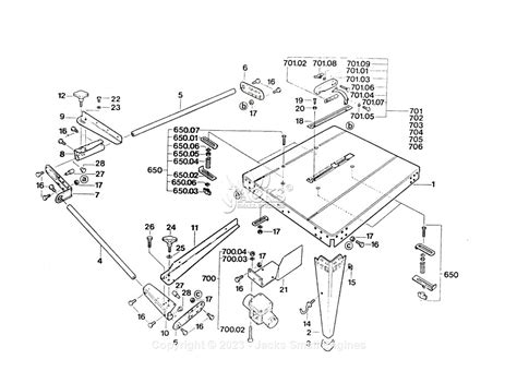 Bosch 1609200719 Saw Table Parts Diagram For Parts List