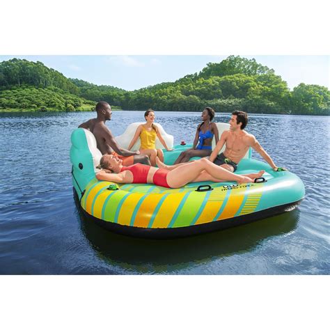 Bestway Hydro Force Sunny Lounger 5 Person Inflatable Island Floating Water Raft In 2024