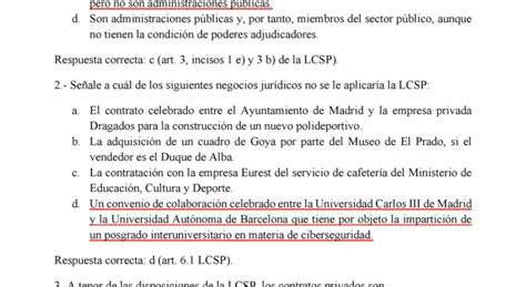 Test Ley de Contratos del Sector Público 2011