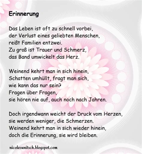 Gedichte Von Nicole Sunitsch Autorin Erinnerung Gedicht Von Nicole