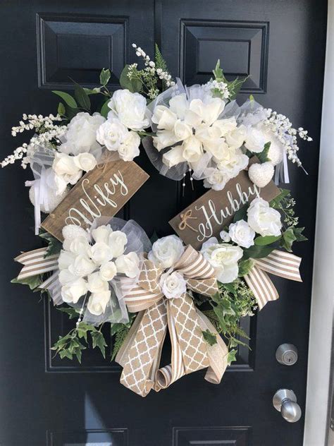 Wedding Wreath For Front Door Wedding Wreath With Sign Etsy Canada