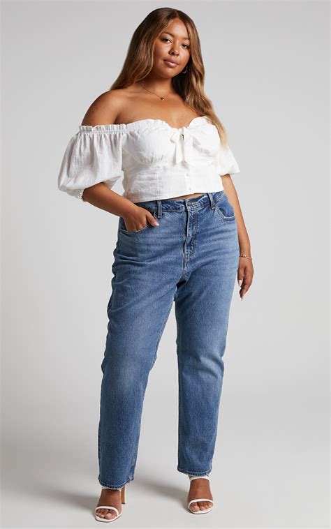 roella top sweetheart tie front puff sleeve top  white showpo