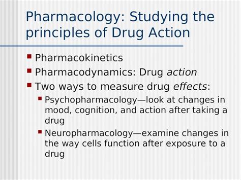 PPT Pharmacology Studying The Principles Of Drug Action