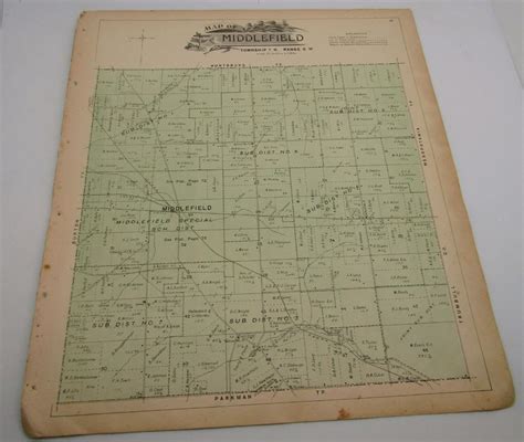 Original 1900 Geauga County Map Middlefield Township 15 x 17 Inches ...