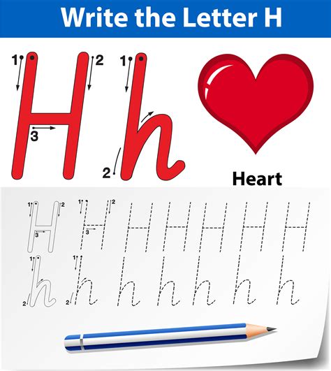 Letter H Tracing Alphabet Worksheets 693518 Vector Art At Vecteezy