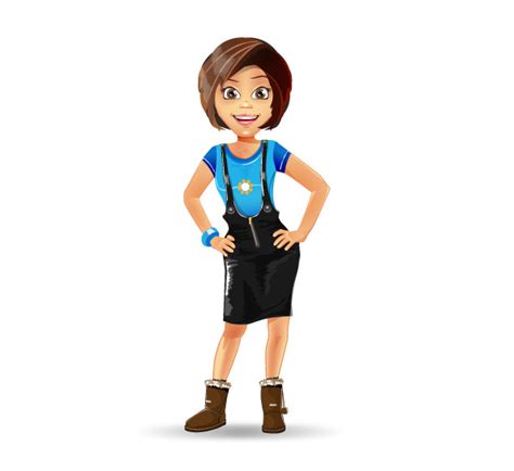 Girl Cartoon Characters With Short Hair Extravital Fasion Clipart