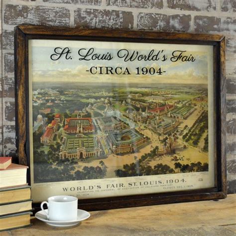 Vintage St Louis World's Fair map - Circa 1904 - framed reproduction map