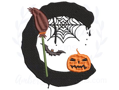 Halloween Letter C Embroidery File Spooky Fall October | Etsy