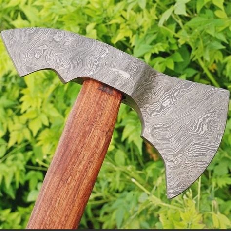 Handmade Damascus Steel Hatchet Tomahawk Hunting Viking Axe Inspire