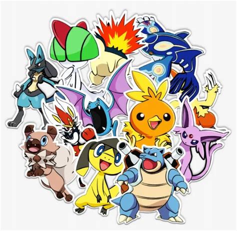 Naklejki Pokemon Pikachu Ash Eevee Szt Zestaw