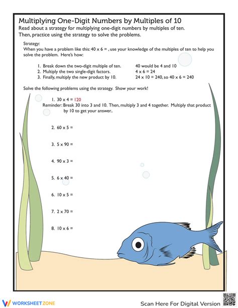 Multiplication Strategies Multiplying By Multiples Of 10 Worksheet