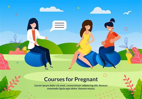 Premium Vector Informational Poster Written Courses For Pregnant