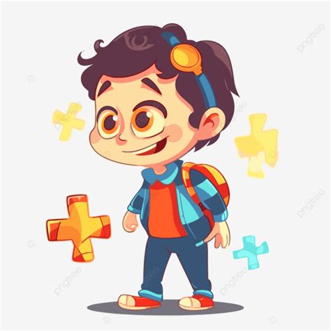 Autism Clipart Cartoon Boy With A Backpack With Csv Eps Vector Autism