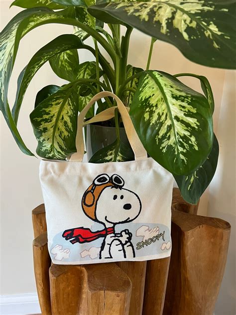 Peanuts Snoopy Cotton Tote Bag Etsy