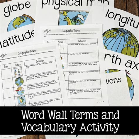 Geography Terms Review Activity - Social Studies Success