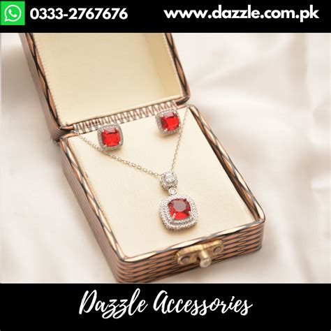 Elizabeth Red Necklace Set Dazzle Accessories