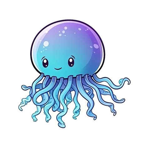 Premium Vector Cartoon Vector Jellyfish On White Background