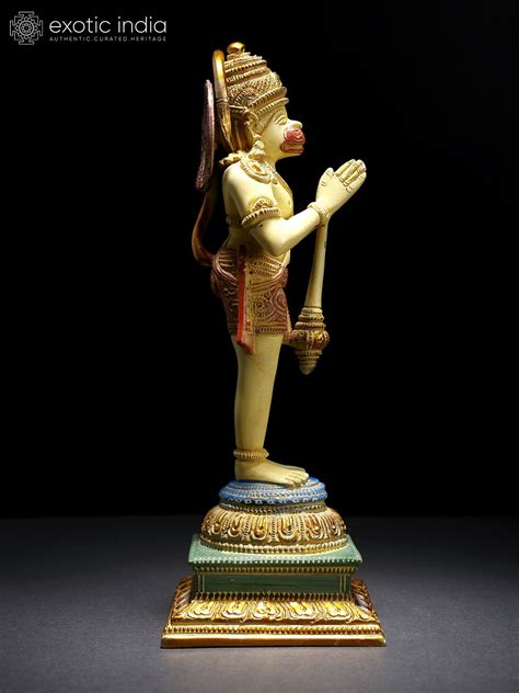 Colorful Namaskar Anjaneya Lord Hanuman Brass Statue Exotic