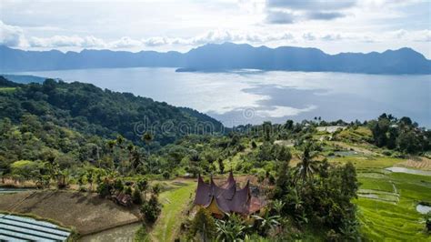 Aerial View of Panorama of Maninjau Lake West Sumatra, Danau Maninjau ...