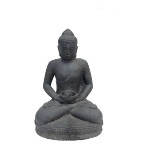 SITZENDER BUDDHA MIT Gefäß als Wasserspiel 50 cm Komplett Set mit