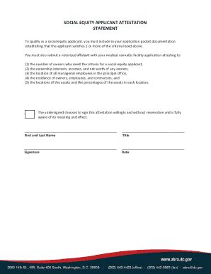 Fillable Online Medical Cannabis Social Equity Declaration Form Fax