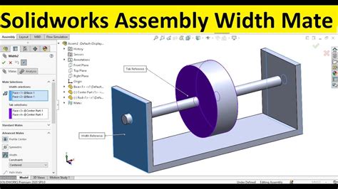 SOLIDWORKS Assembly Tips How To Use Assembly Width Mate YouTube