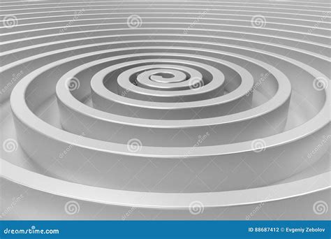 White Concentric Spiral On White Background Stock Illustration