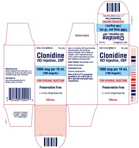 Clonidine Hydrochloride Hikma Pharmaceuticals Usa Inc Fda Package