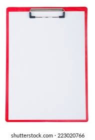 Empty Red Clipboard On White Background Stock Photo Edit Now