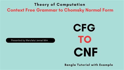 Context Free Grammar To Chomsky Normal Form Cfg To Cnf Theory Of