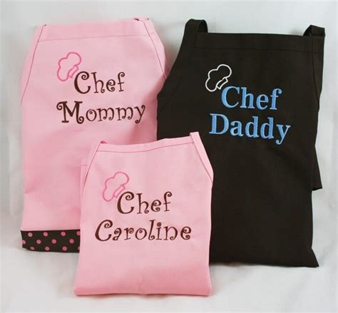 Items Similar To Personalized Mom Dad And Daughter Apron Set Mommy Daddy