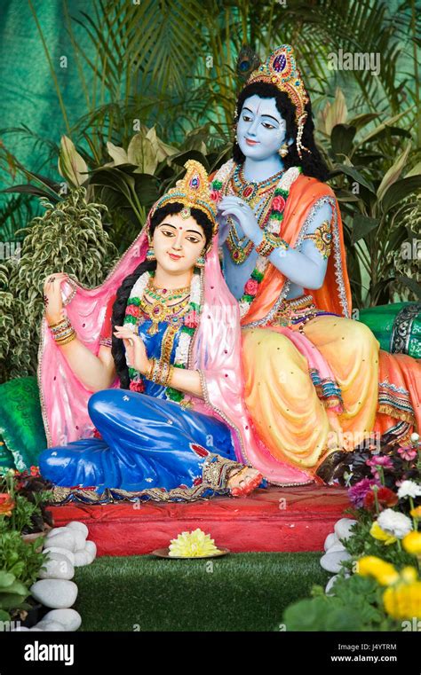 Radha krishna statue, prem mandir, mathura, uttar pradesh, india, asia ...