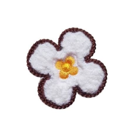 Patch Ecusson Thermocollant Fleur Avec Bouclettes Coloris Blanc X