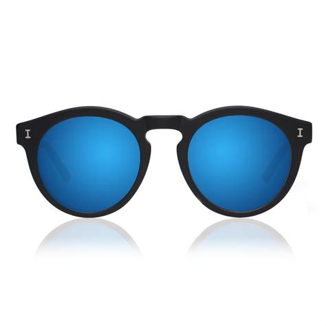 Toohey Matte Black With Blue Mirrored Lenses Illesteva Mirrored Lens Italian Sunglasses