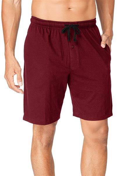 Hanes Mens Jersey Drawstring Sleep Shorts With Logo Waistband 2 Pack