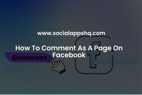 How To Comment As A Page On Facebook Socialappshq