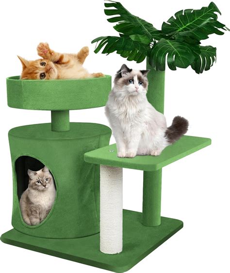 Cat Tree Cat Tower With Green Leaves Small Cat Tree For