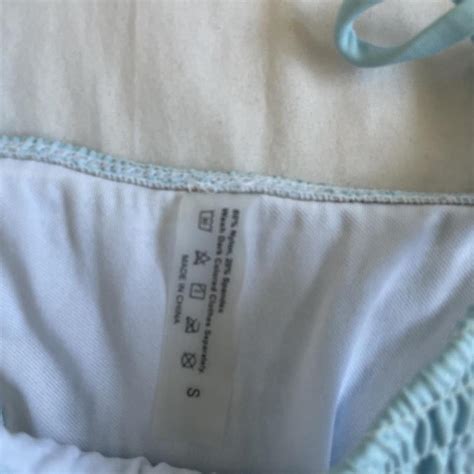 Shein Light Blue Ribbed Bikini Size Small Perfect Depop