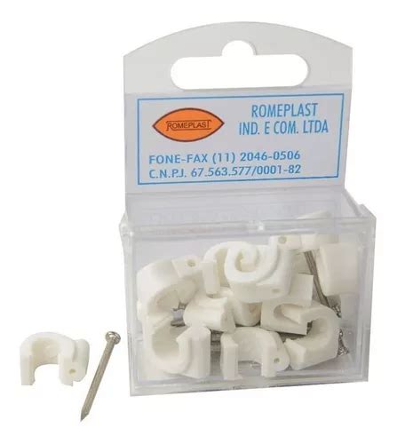 Grampo Fixa Fio Romeplast 08mm Branco 15 Pecas 789617340 MercadoLivre