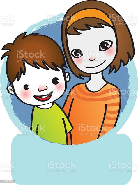 자매 및 동생이요 2명에 대한 스톡 벡터 아트 및 기타 이미지 2명 가족 귀여운 Istock