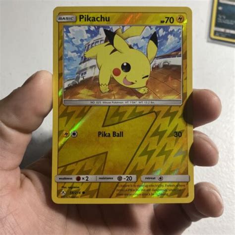 Pikachu 54 214 LP NM Reverse Holo Unbroken Bonds Foil SM Pokemon TCG