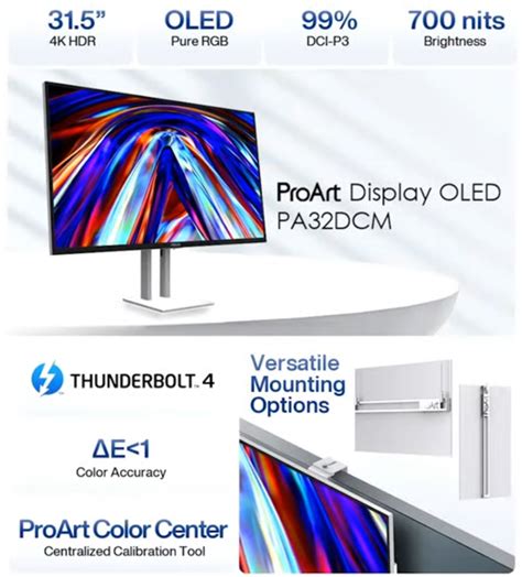 Asus Pa Dcm Proart Display Oled Monitor Debuts At Ces