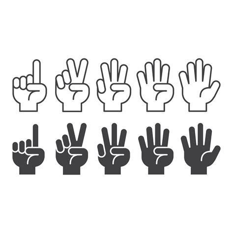 Hand Count Gesture Hand One Two Three Four Five Count To Five